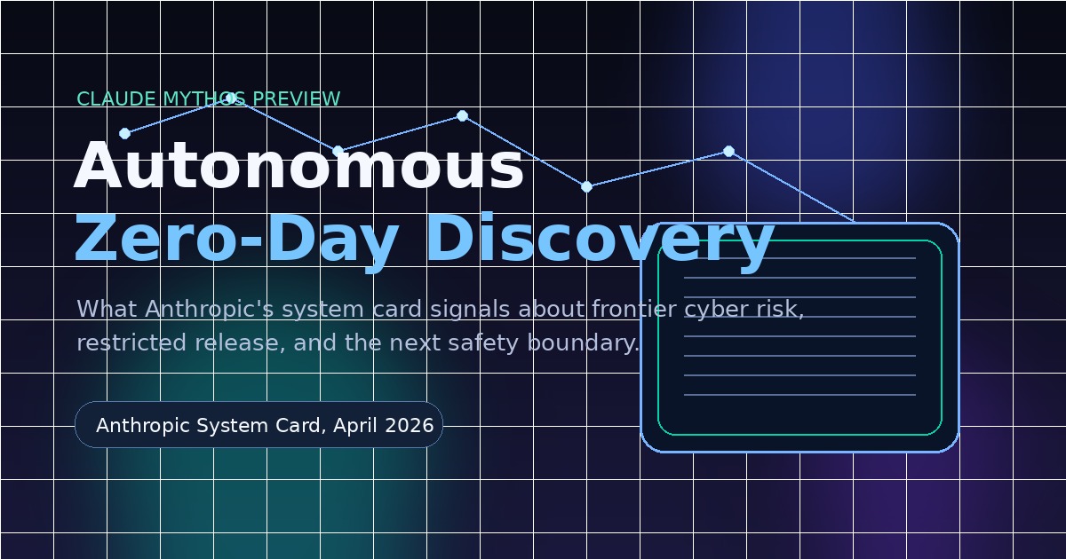 Autonomous Zero-Day Discovery: What Claude Mythos Preview Signals for Cyber Risk and Frontier AI Safety