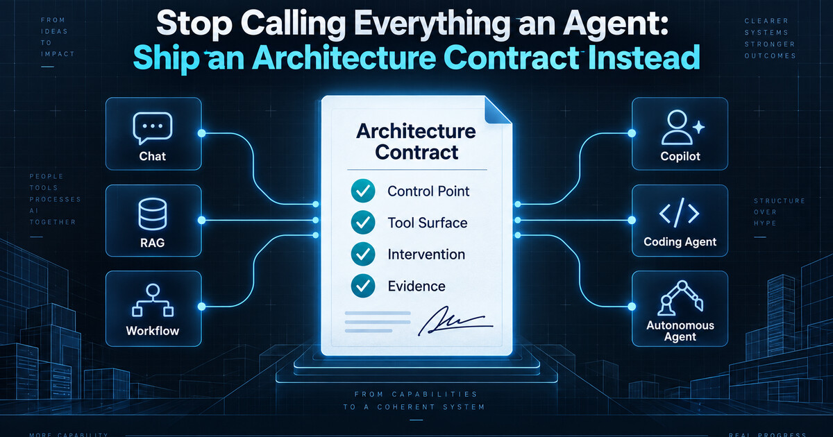 Stop Calling Everything an Agent: Ship an Architecture Contract Instead