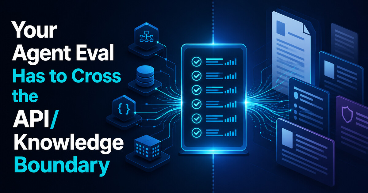 Your Agent Eval Has to Cross the API/Knowledge Boundary