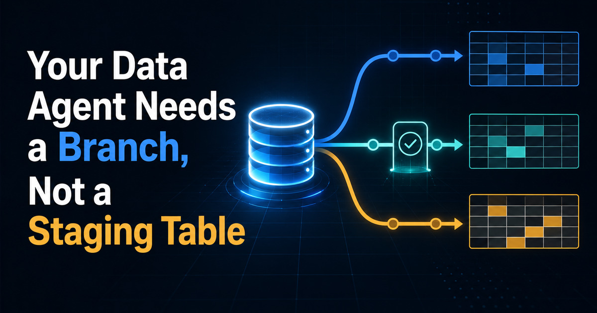 Your Data Agent Needs a Branch, Not a Staging Table