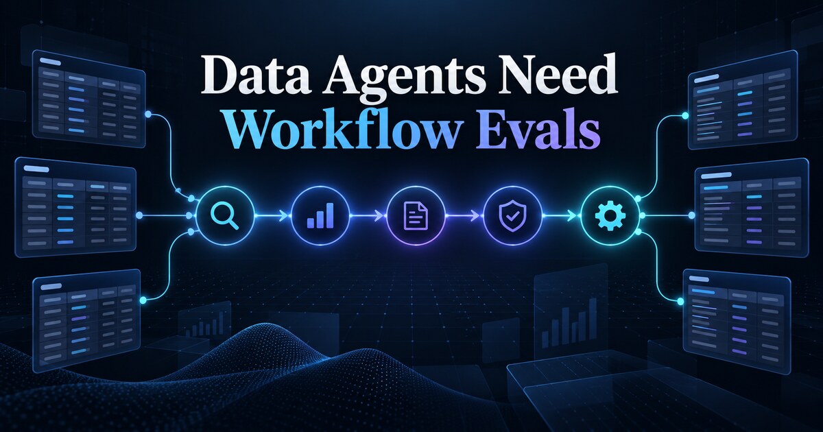 Data Agents Need Workflow Evals, Not Text-to-SQL Scores