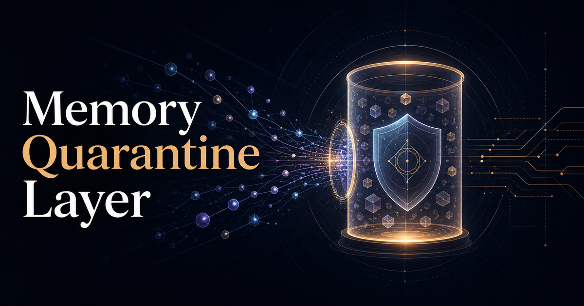 Your Agent Memory Needs a Quarantine Layer, Not Just a Vector Store